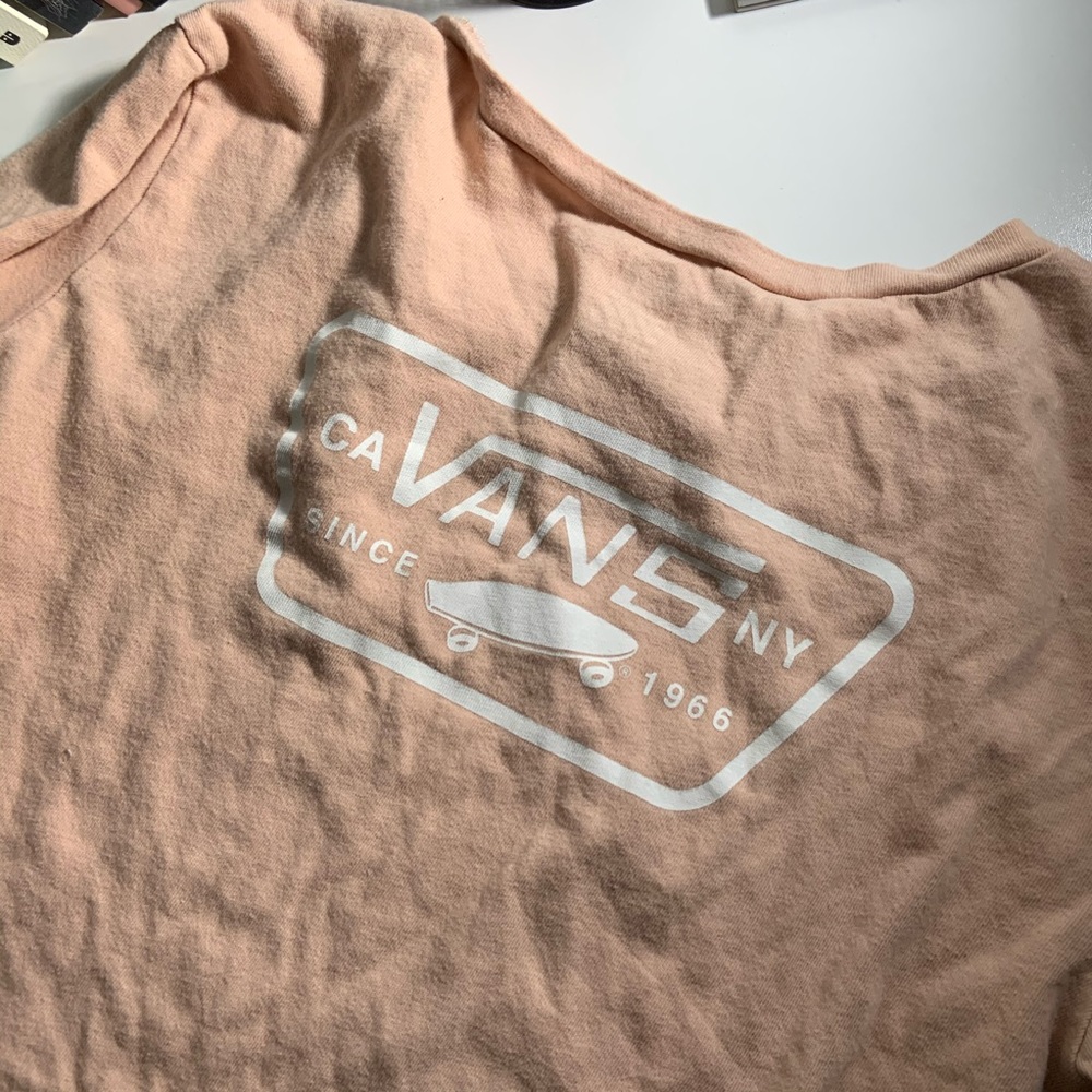 vans light baby pink t-shirt